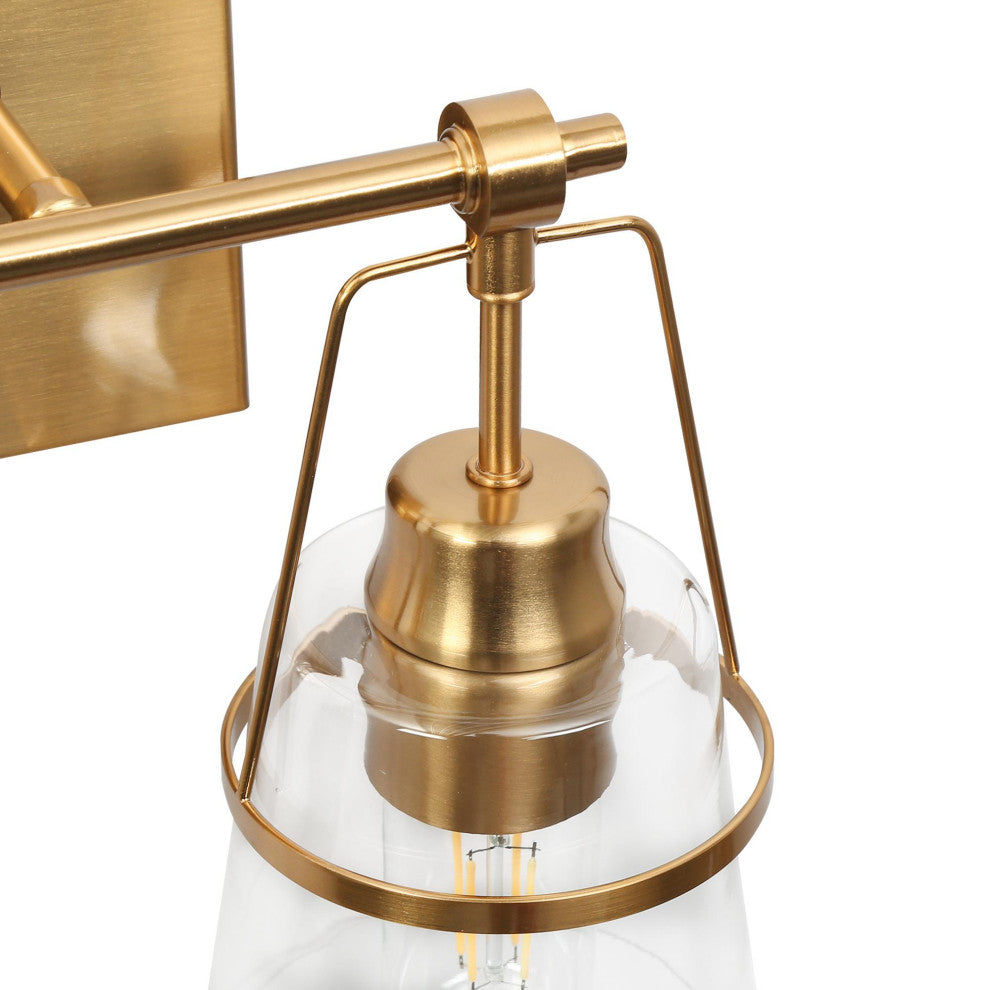 LNC Polished Gold Modern Glass Bell Wall Sconce, 3 Lights
