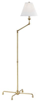 Classic No.1 Adjustable Floor Lamp With Off-White Silk Shade, Aged Brass
