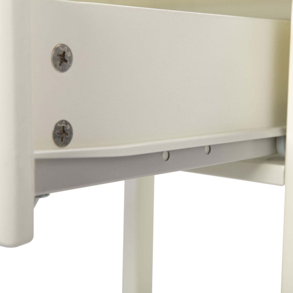 2 Set Wood Nightstand with 1-Drawer and Open Shelf in White
