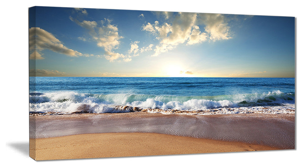 "Sea Sunset" Seascape Photography Canvas Art Print, 40"x20"