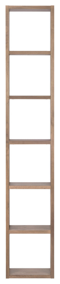 Modern Slim Modular Cube Shelving, Natural Walnut