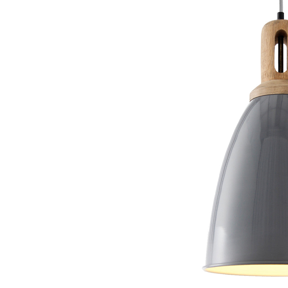 1-Light Pendant with Gray Cone Shade