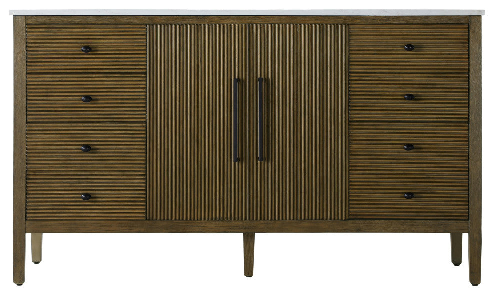 Home Living 60" Single Bathroom Vanity, Hazel Oak