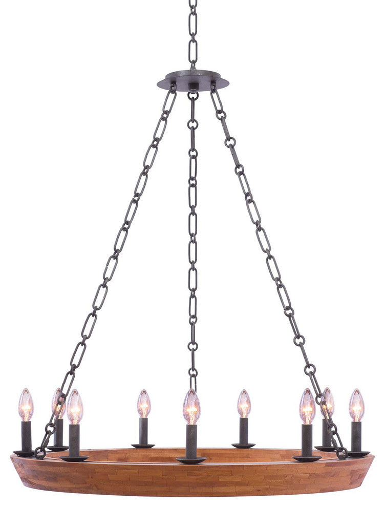 Lansdale 33"x39" 9-Light Farmhouse Chandelier by Kalco