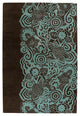 Aschera Contemporary Area Rug, Blue and Brown, 7'9"x10'6" Rectangle