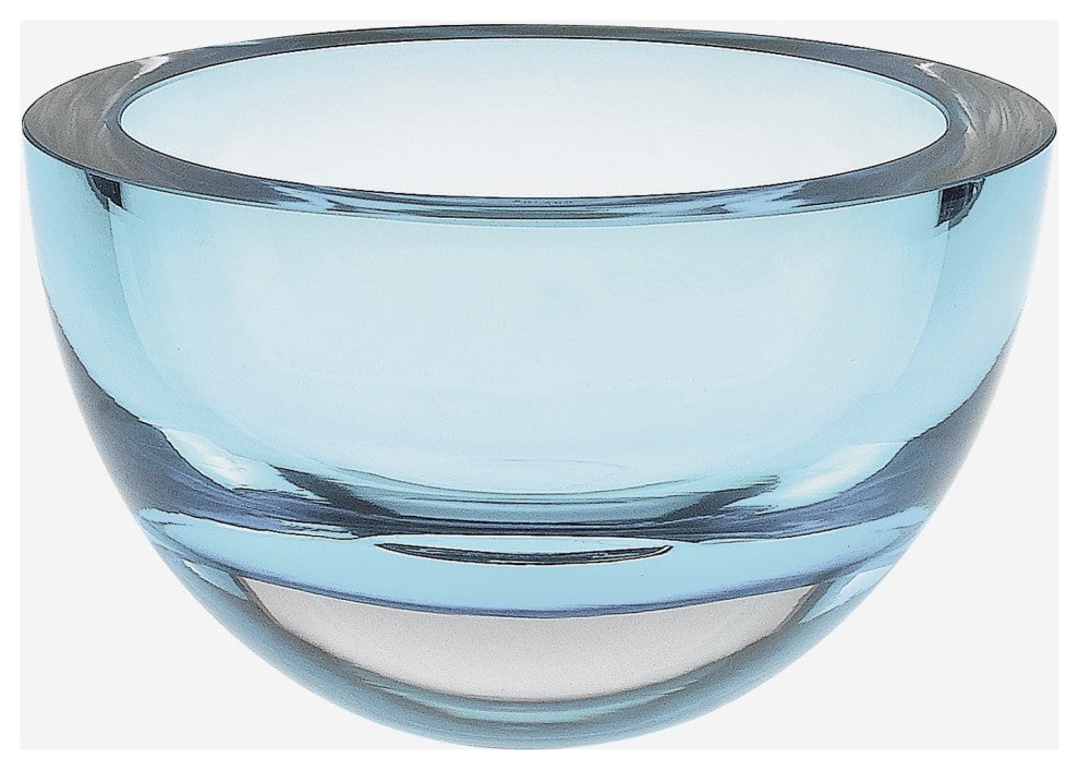 Badash K2015 Penelope Arctic Blue Mouth Blown European Lead Crystal Bowl