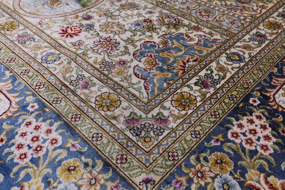 Hand Knotted High End Persian 100% Silk Rug 8' 0" X 10' 0''- Q4778