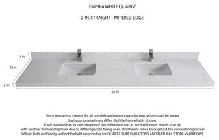 Boston 84 Double Sink Bath Vanity in Navy Blue 2" Empira Quartz