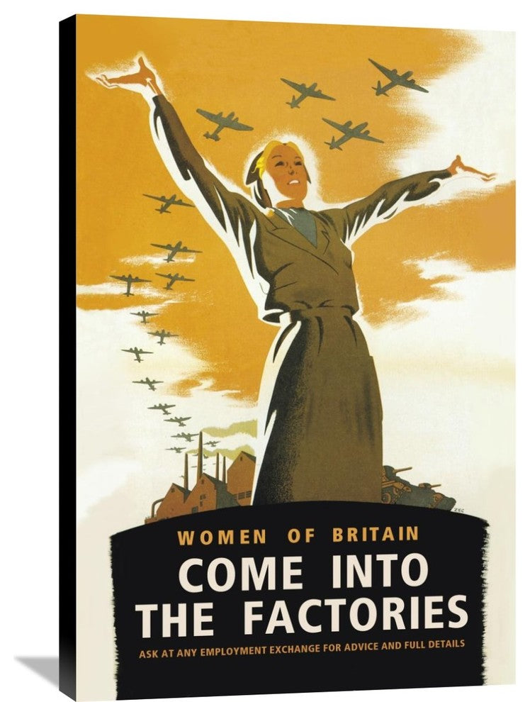 Women Of Britain, Come Into The Factories, 24"X36"