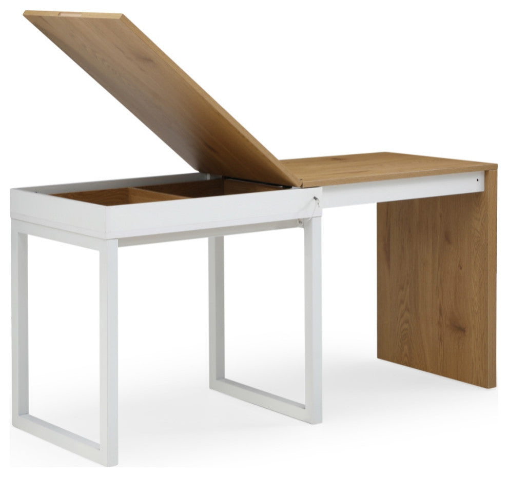 Loft Lyfe Arwen Desk, Extendable, Space Saving Design, Natural/White
