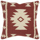Red Beige Tribal Woven Down Filled Throw Pillow