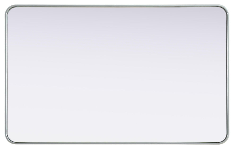 Home Living Contour Metal Rectangle Mirror 30x48, Silver