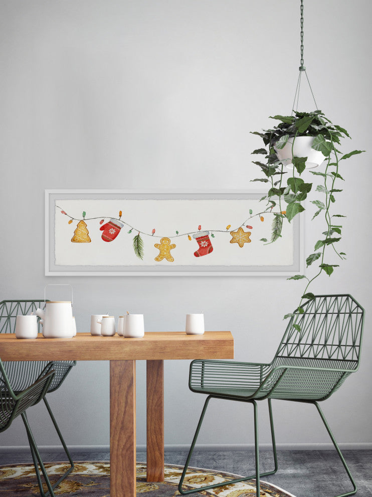 "Crafty Christmas Decor" Framed Painting Print, 45x15