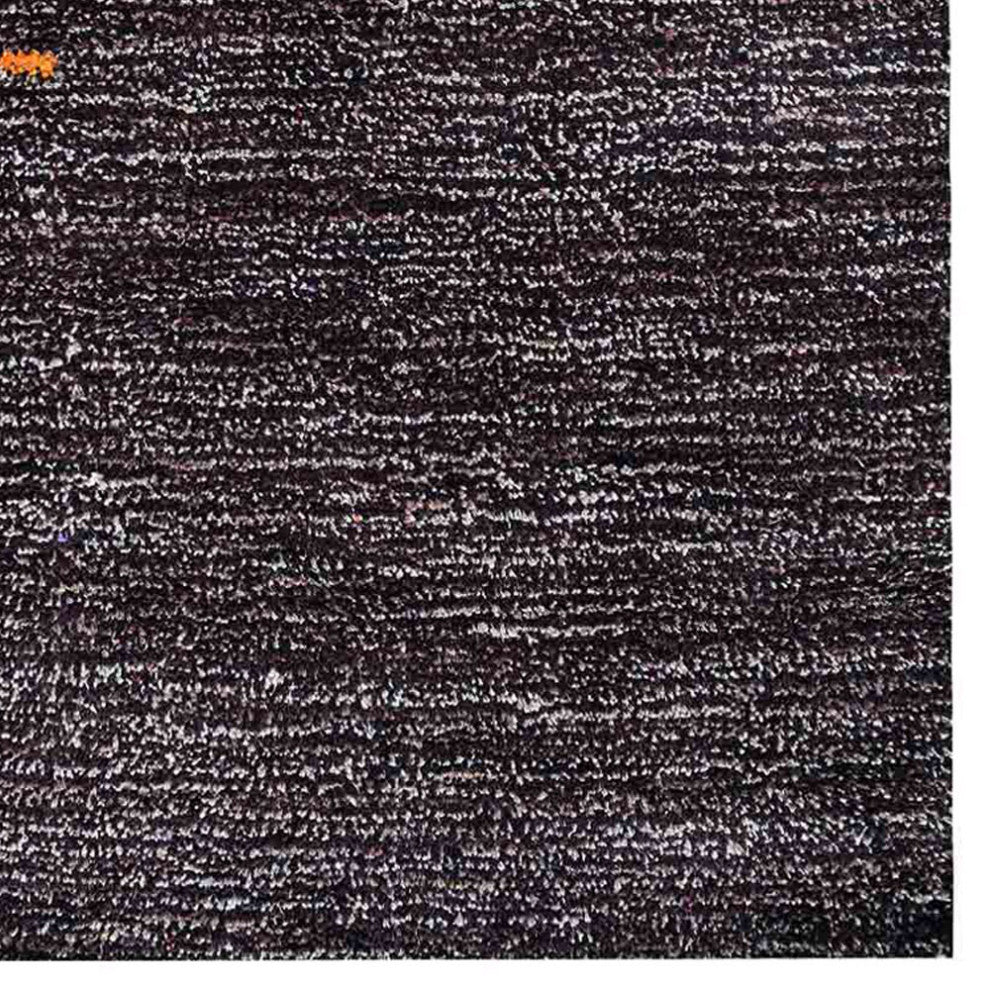 Hand Knotted Loom Silk Mix Area Rug Contemporary Brown