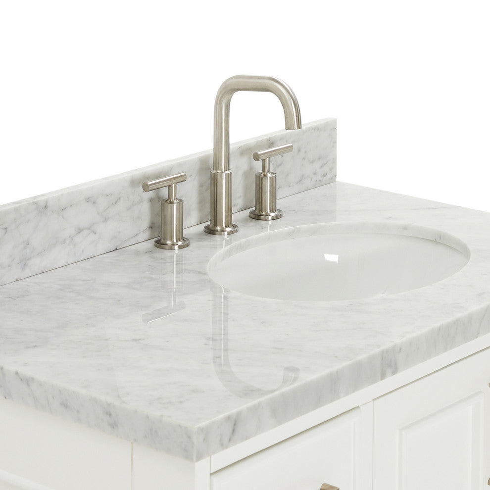 Ariel Stafford 37" Single Right Offset Oval Sink Bathroom Vanity