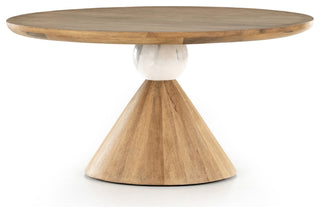 Bibianna Dining Table-Smoked Honey-White