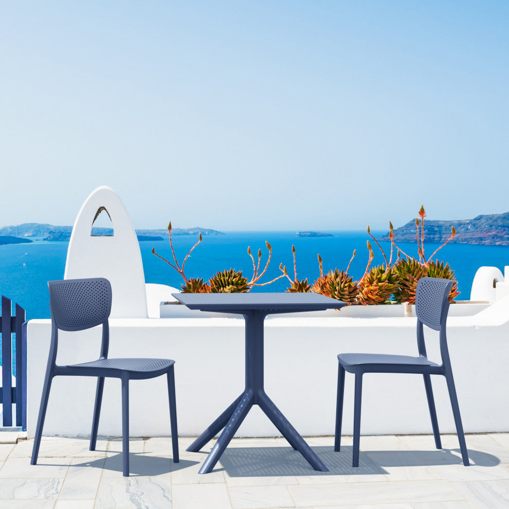 Lucy Outdoor Dining Chair, Set of 2, Dark Gray