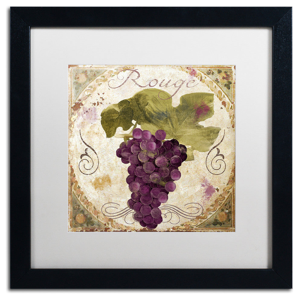 Color Bakery 'Tuscany Table Rouge' Art, Black Frame, White Matte, 16"x16"