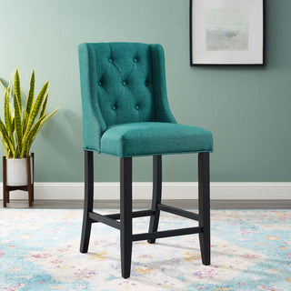 Baronet Tufted Button Upholstered Fabric Counter Stool - Teal
