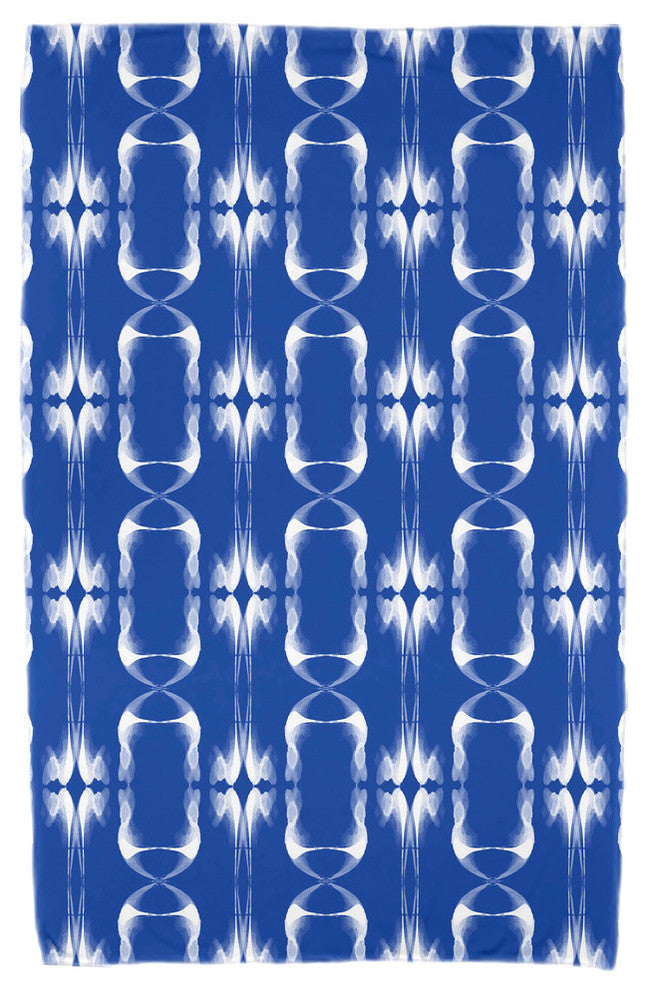 30"x60" Summer Picnic, Geometric Print Beach Towel, Blue