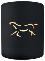 Sun Dagger Cylinder Wall Sconce, Open Top/Bottom, Gloss Black, Horse, LED