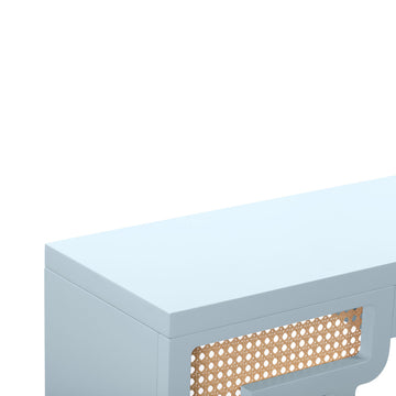 Suzie Pastel Blue/Rattan Console Table