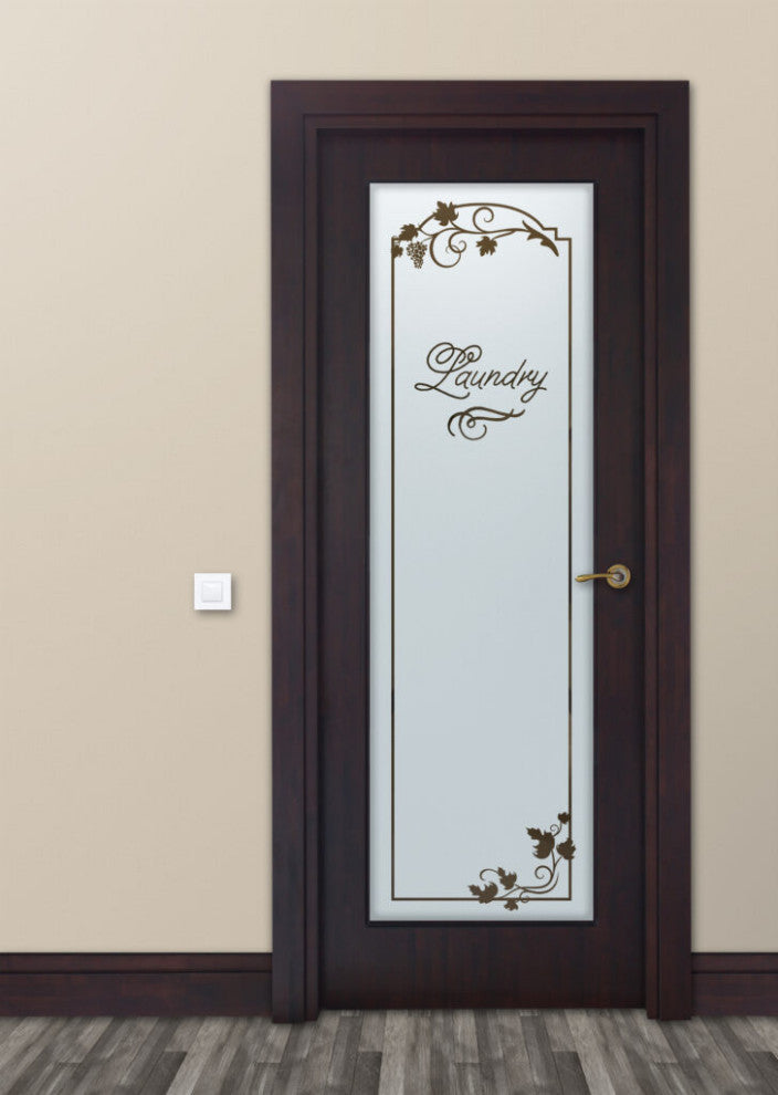 Laundry Door - Grape Ivy Melany - Primed - 36" x 96" - Knob on Right - Push Open