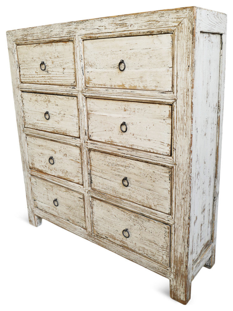 Farmhouse White Wash 8-Drawer Dresser