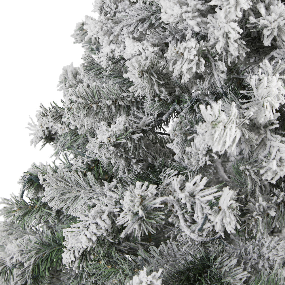 7'' Flocked Rock Springs Spruce Faux Christmas Tree With 800 Bendable Branches