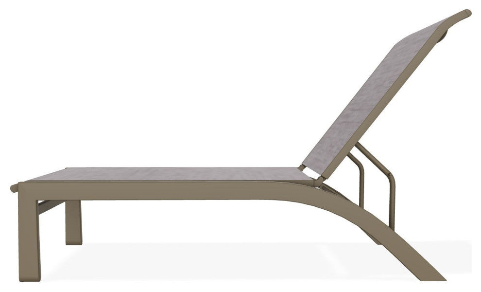 Kendall Sling Stackable Outdoor Chaise Lounge, Fossil/Beachwood