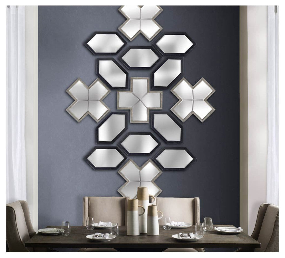 HomeRoots Grey Wood Frame Wall Mirror