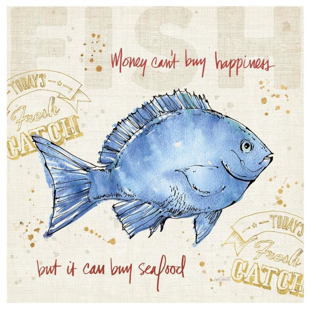 "Coastal Catch III" Digital Paper Print by Anne Tavoletti, 42"x42"