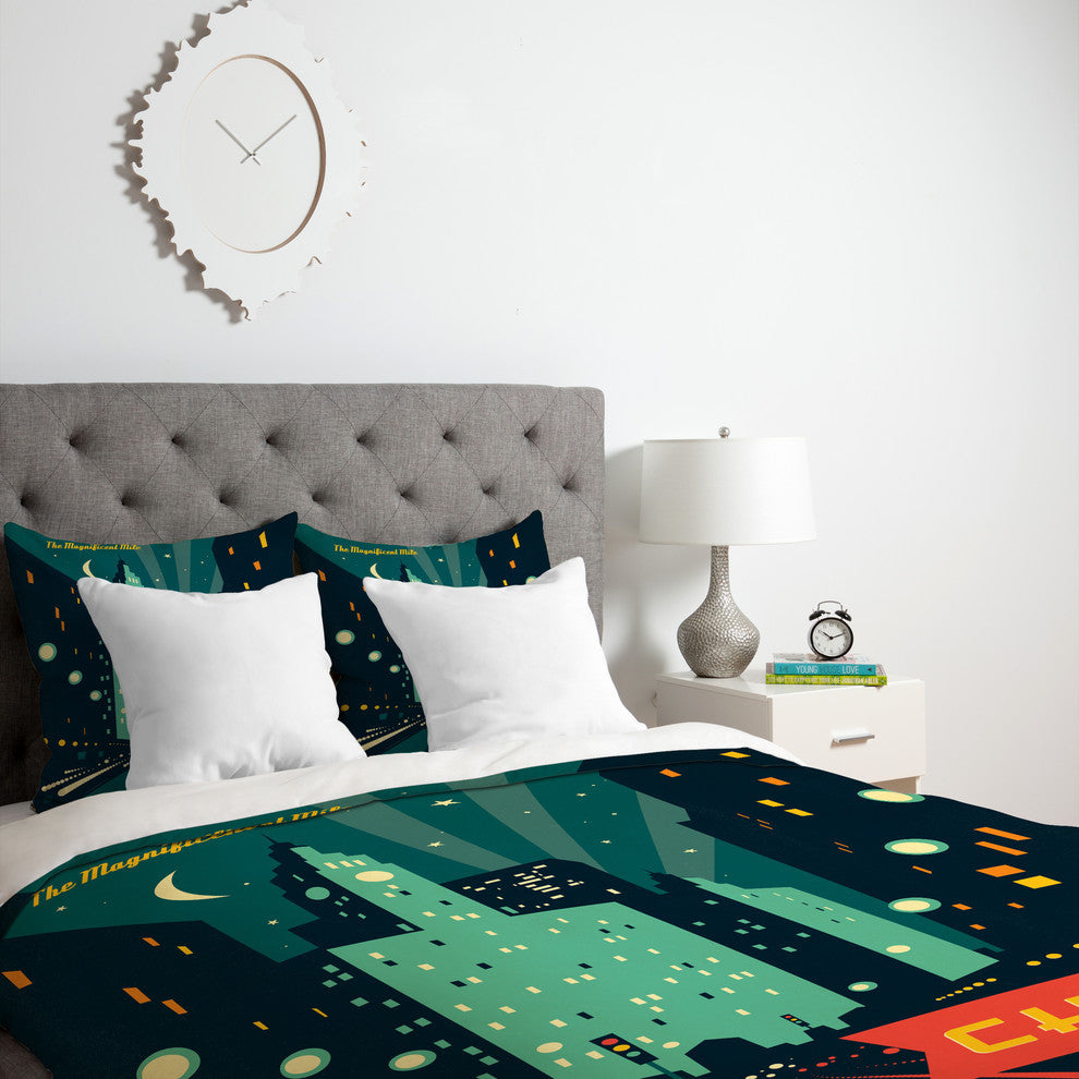 Deny Designs Anderson Design Group Chicago Mag Mile Duvet Cover - Lightweight