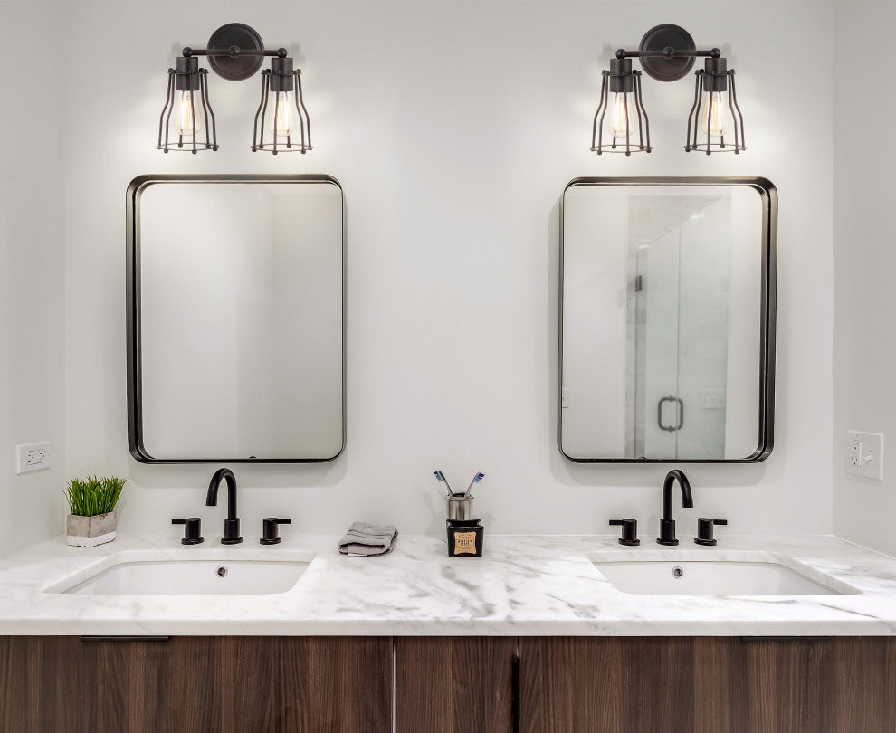 Evelyn Metal Vanity Light, Oil Rubbed Bronze, 2-Light