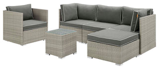 Light Gray Charcoal Repose 6 Piece Outdoor Patio Sectional Set