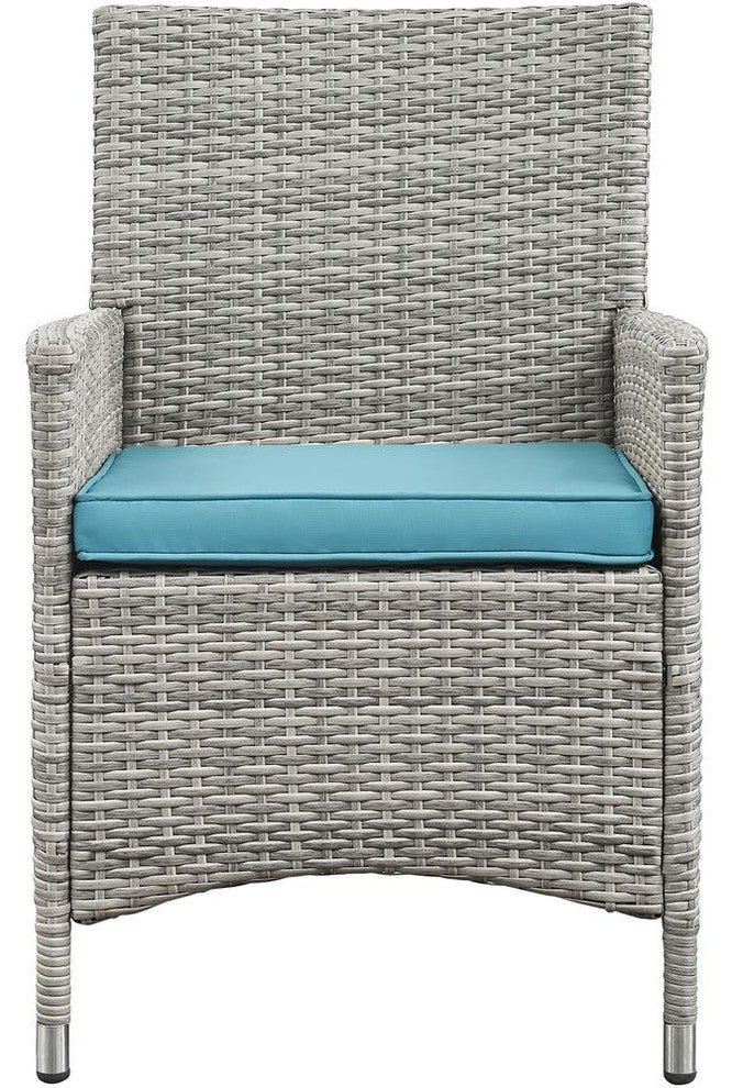 Light Gray Turquoise Bridge 4-Piece Outdoor Patio Patio Conversation Set