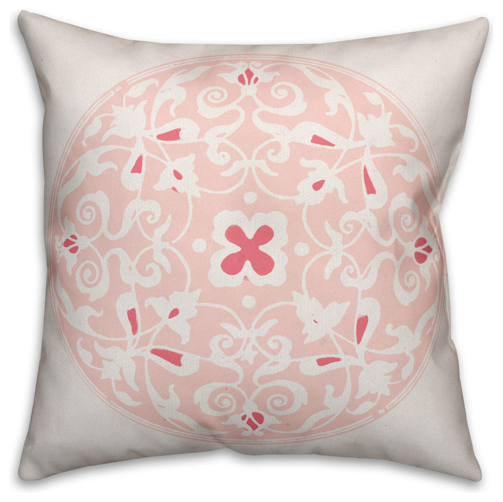 Coral Morrocan Circle Throw Pillow
