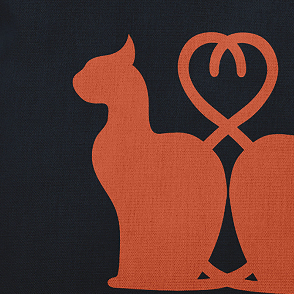 Halloween Cats Accent Pillow, Harvest Orange, 16"x16"