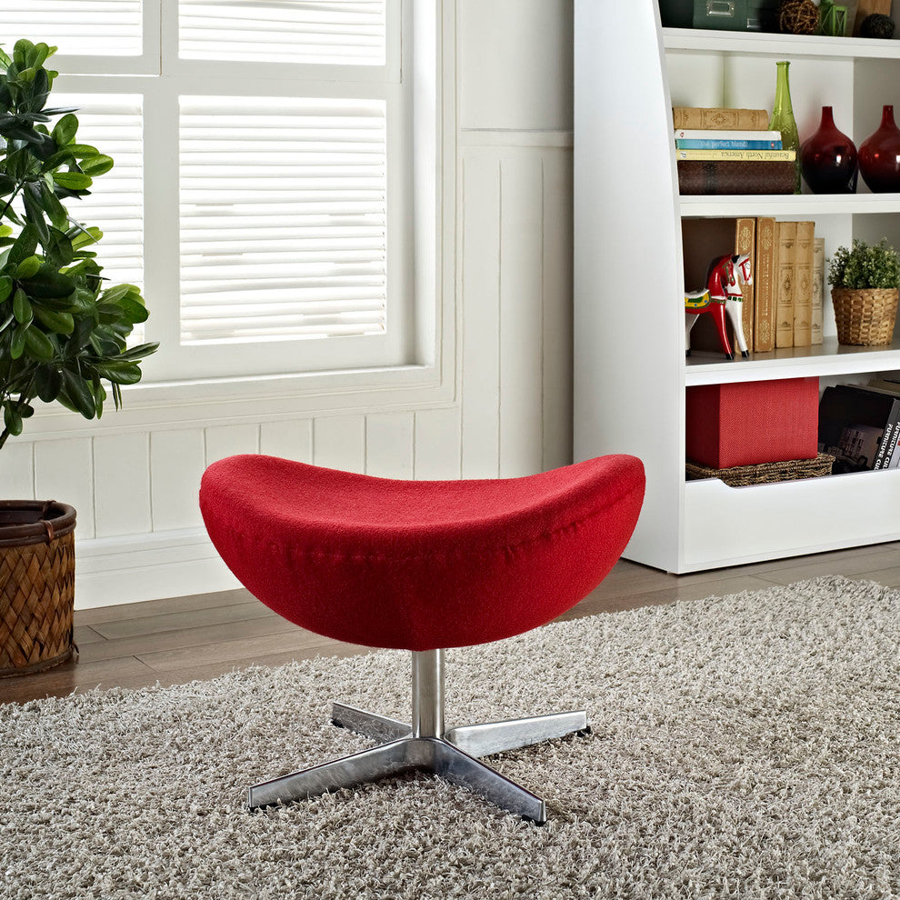 Modern Contemporary Living Room Wool Ottoman Red