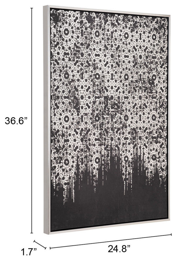 Wall Art, Canvas, Silver, Black, Living Lounge Cafe Hotel Lobby Hospitality