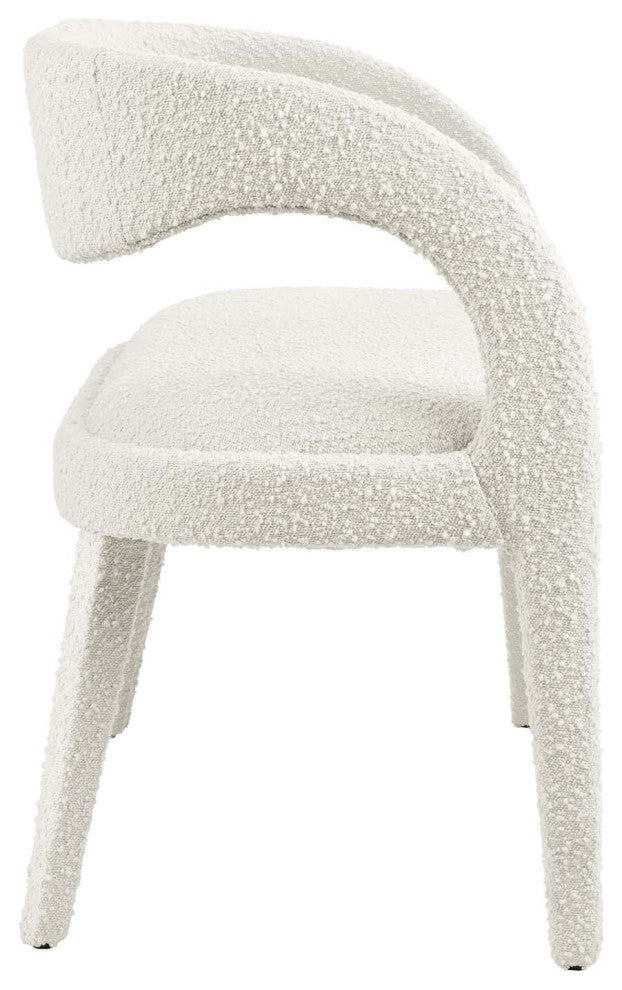 Pinnacle Boucle Fabric Accent Bench, Ivory