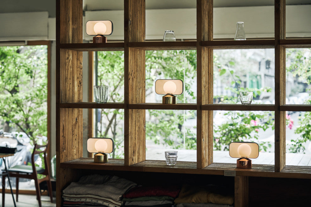 Hoodie Table / Wall Lamp, Matt Gray + Champagne Gold
