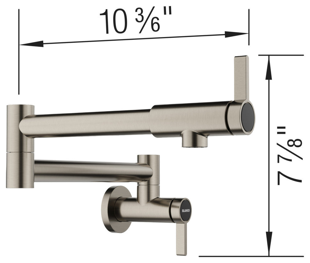 Blanco 527485 Culina II 1.5 GPM Wall Mounted 1 Hole Pot Filler - Satin Platinum
