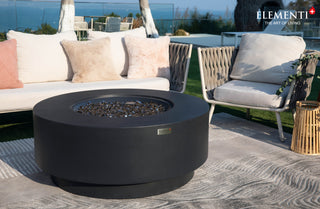 Nimes Round Dark Grey Concrete 41" Natural Gas Fire Table by Elementi Plus