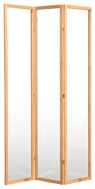 7' Tall Clear Screen, Natural, 3 Panel