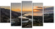Ezaro Panorama Galicia Spain, Landscape Canvas Art Print, 60"x32", 5 Panels
