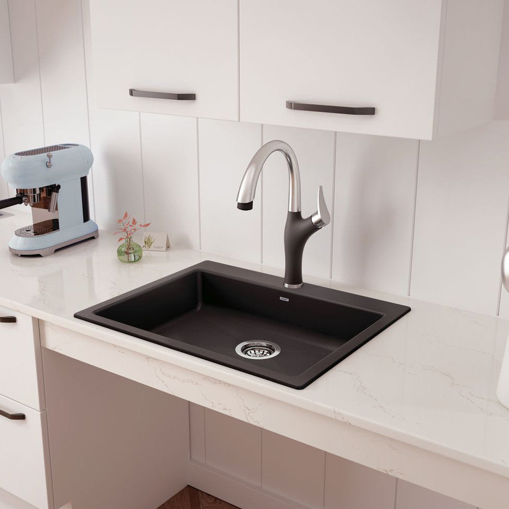Blanco 442543 Precis 25"x18" Granite Single Bowl Kitchen Sink, Anthracite