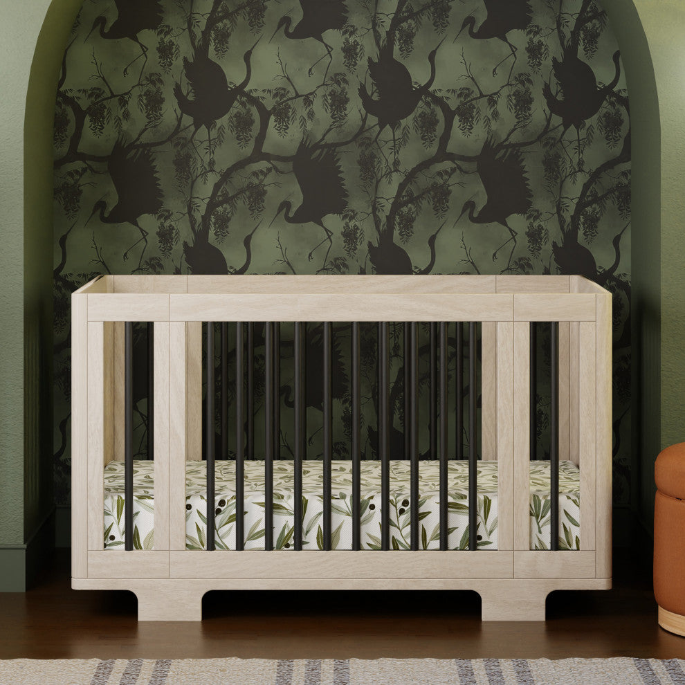 Yuzu 8-in-1 Convertible Crib With All-Stages Conversion Kits, Black