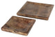 2 Piece Square Wood Plate Set, 13.75 Inches