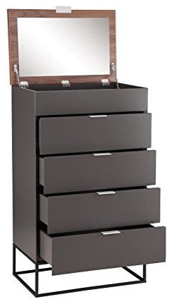 Contemporary Leroy Tall Cabinet - Grey
